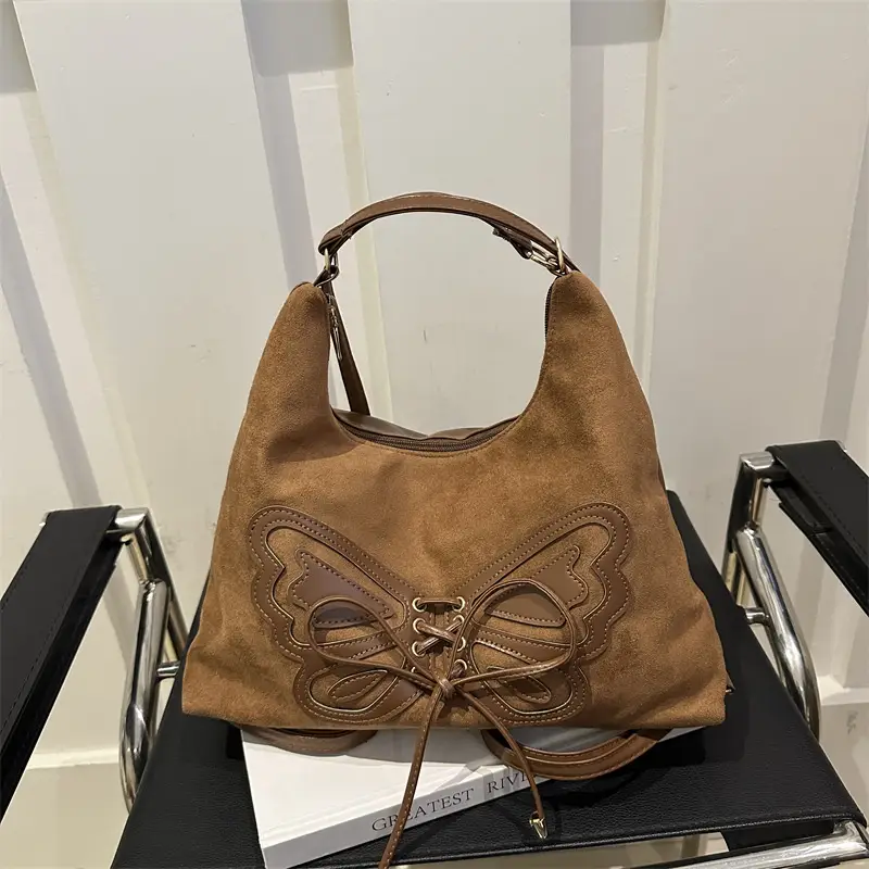 Brown Butterfly Crossbody Tote Bag for Women - Image 4