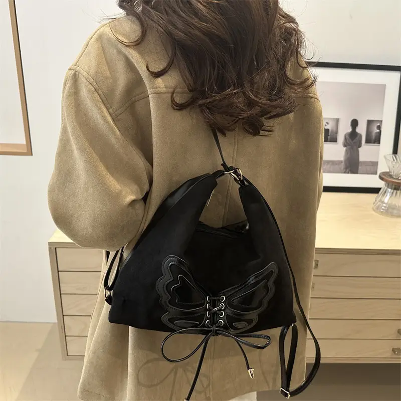 Brown Butterfly Crossbody Tote Bag for Women - Image 7