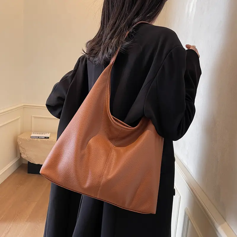 Tan Leather Crossbody Bag for Women 2025 Spring - Image 3