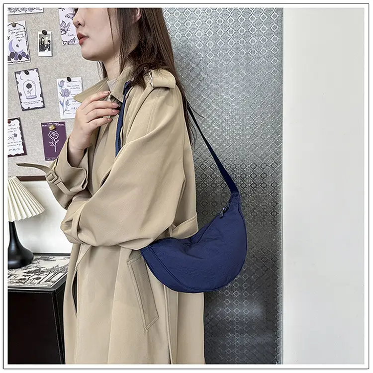 Pink Nylon Crossbody Bag for Women with Wide Strap — feature 16