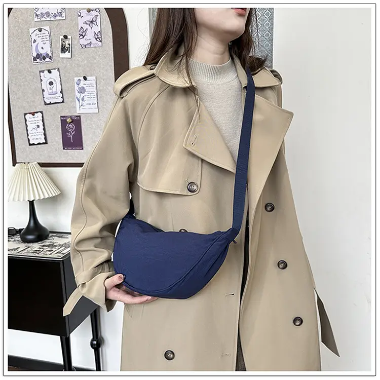 Pink Nylon Crossbody Bag for Women with Wide Strap — feature 18