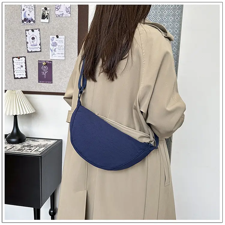 Pink Nylon Crossbody Bag for Women with Wide Strap — feature 21
