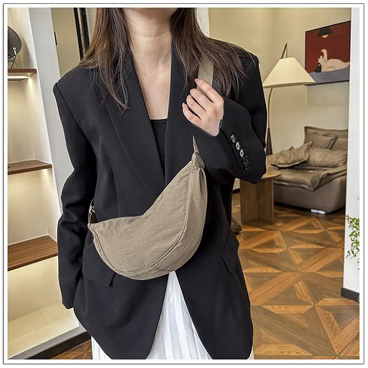 Pink Nylon Crossbody Bag for Women with Wide Strap — feature 25