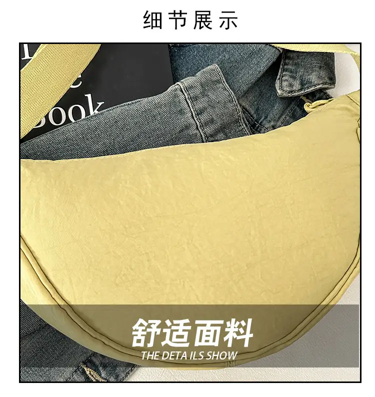 Pink Nylon Crossbody Bag for Women with Wide Strap — feature 3