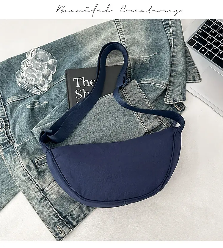 Pink Nylon Crossbody Bag for Women with Wide Strap — feature 30