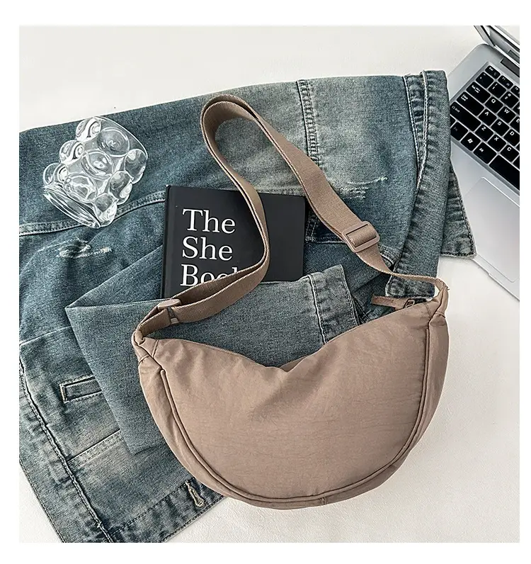 Pink Nylon Crossbody Bag for Women with Wide Strap — feature 35