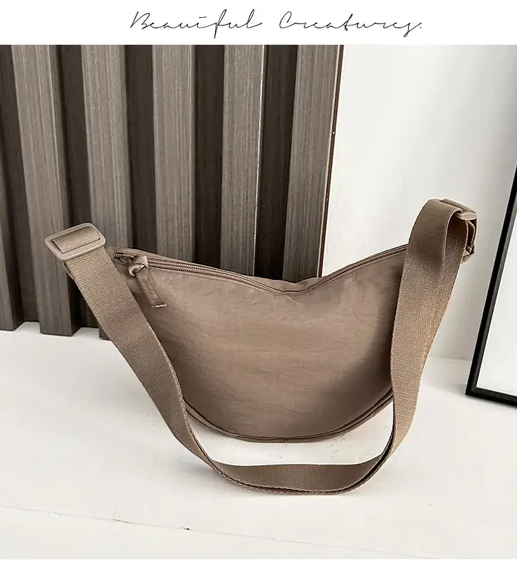 Pink Nylon Crossbody Bag for Women with Wide Strap — feature 39