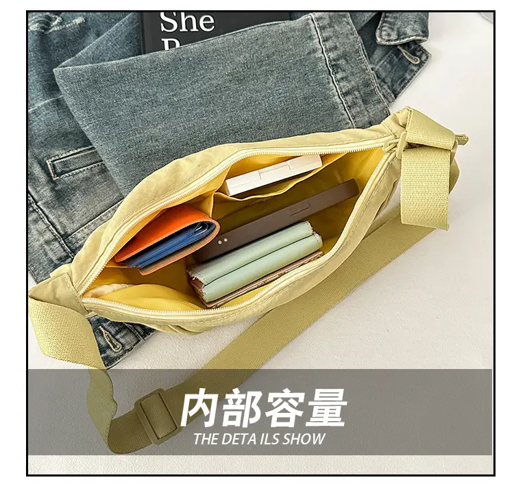 Pink Nylon Crossbody Bag for Women with Wide Strap — feature 8