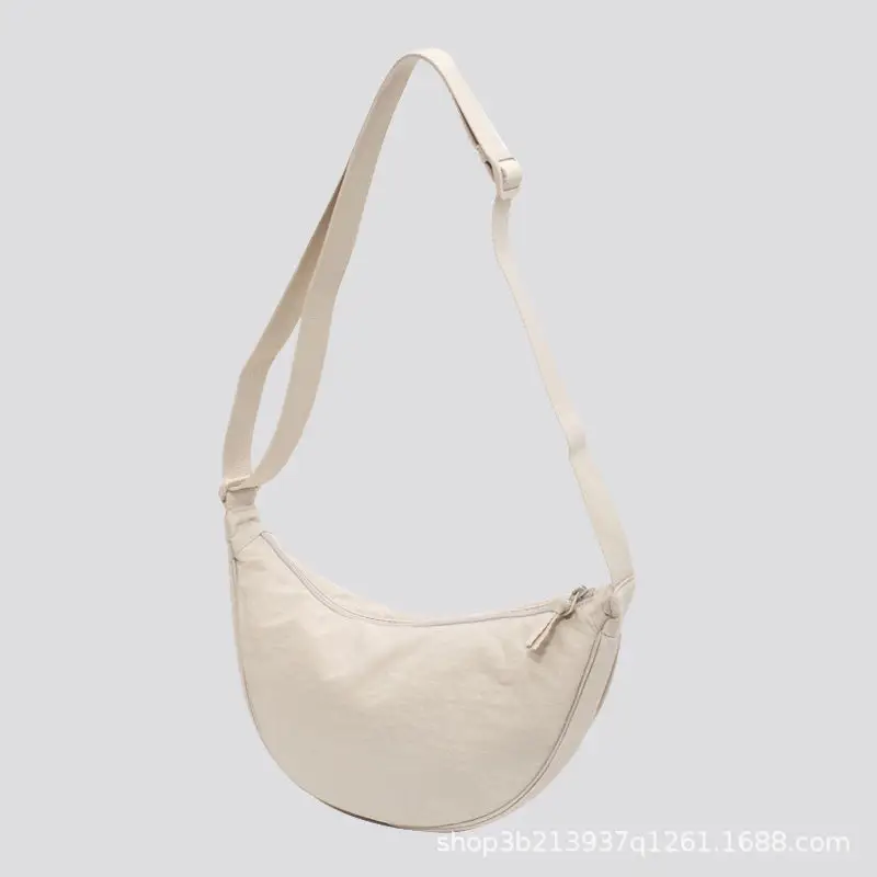 Pink Nylon Crossbody Bag for Women with Wide Strap