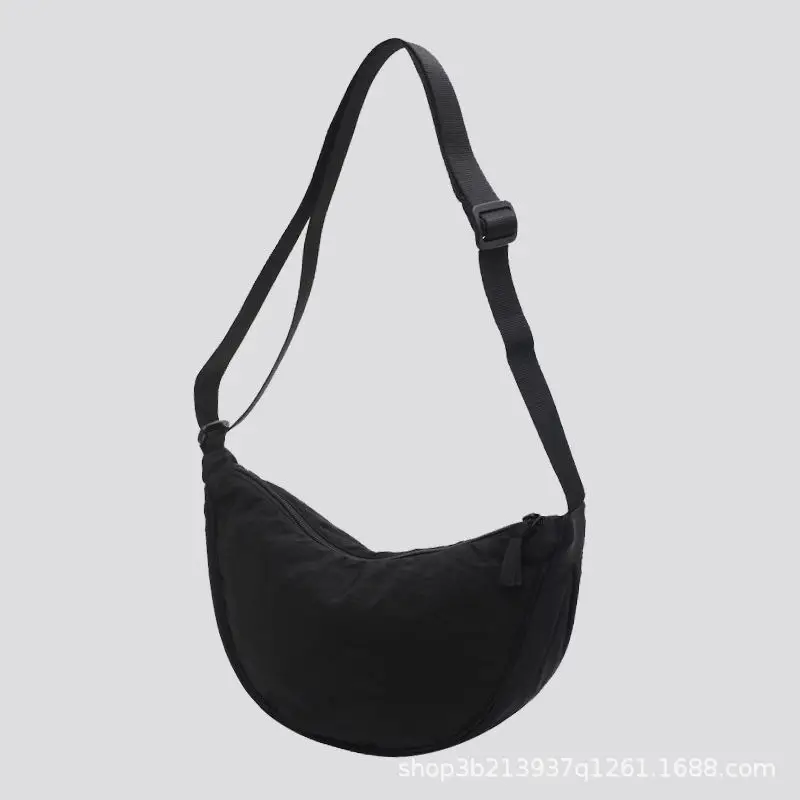 Pink Nylon Crossbody Bag for Women with Wide Strap