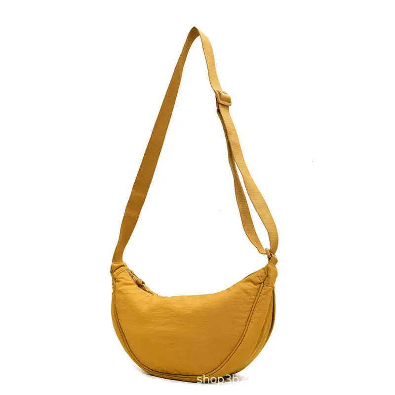 Pink Nylon Crossbody Bag for Women with Wide Strap