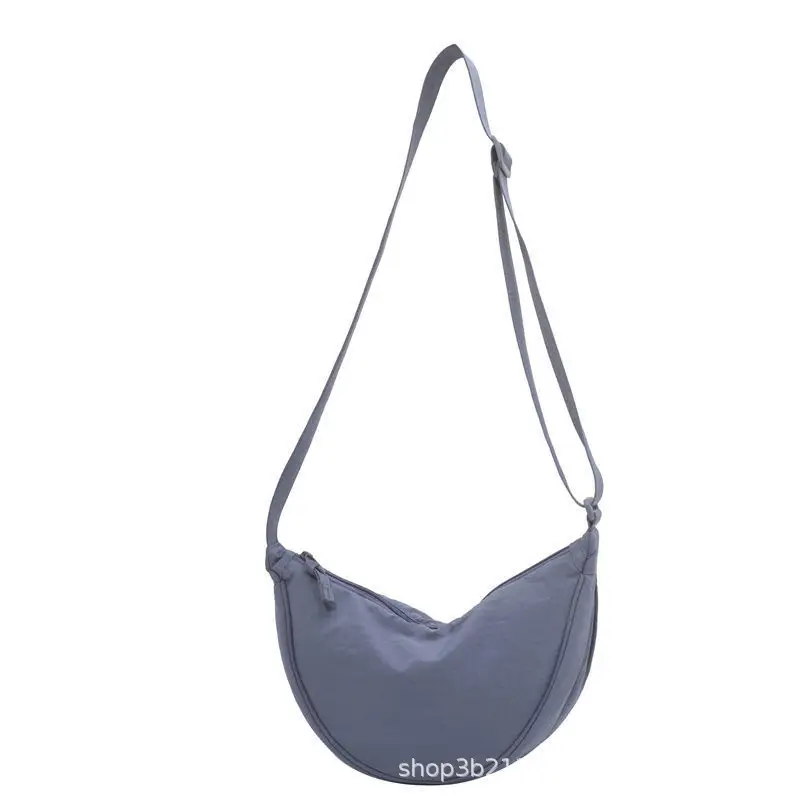 Pink Nylon Crossbody Bag for Women with Wide Strap