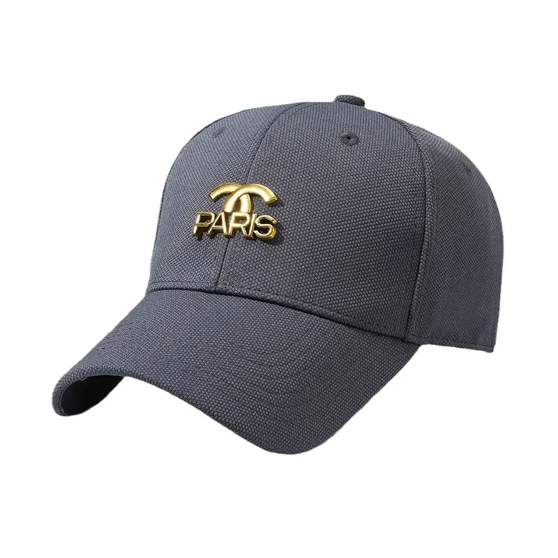 Black Paris Logo Baseball Cap with Pineapple Cloth - Image 15