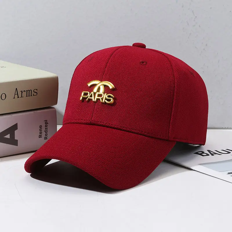 Black Paris Logo Baseball Cap with Pineapple Cloth - Image 5
