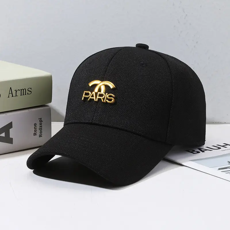 Black Paris Logo Baseball Cap with Pineapple Cloth - Image 7