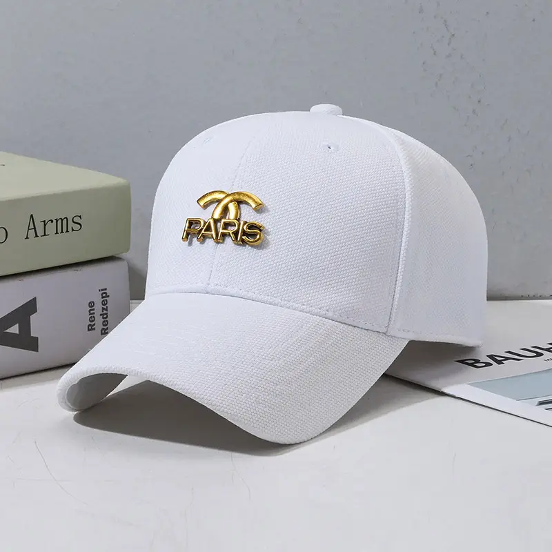 Black Paris Logo Baseball Cap with Pineapple Cloth - Image 9