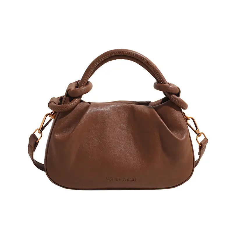 Women's Retro Pleated Shoulder Bag Brown 2024 - Image 2