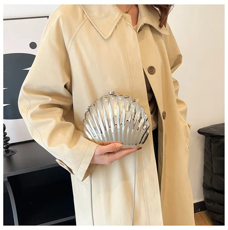 Evening Bags New Women Scallop Textured Mirror Shoulder Crossbody — feature 13