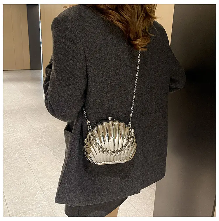 Evening Bags New Women Scallop Textured Mirror Shoulder Crossbody — feature 17