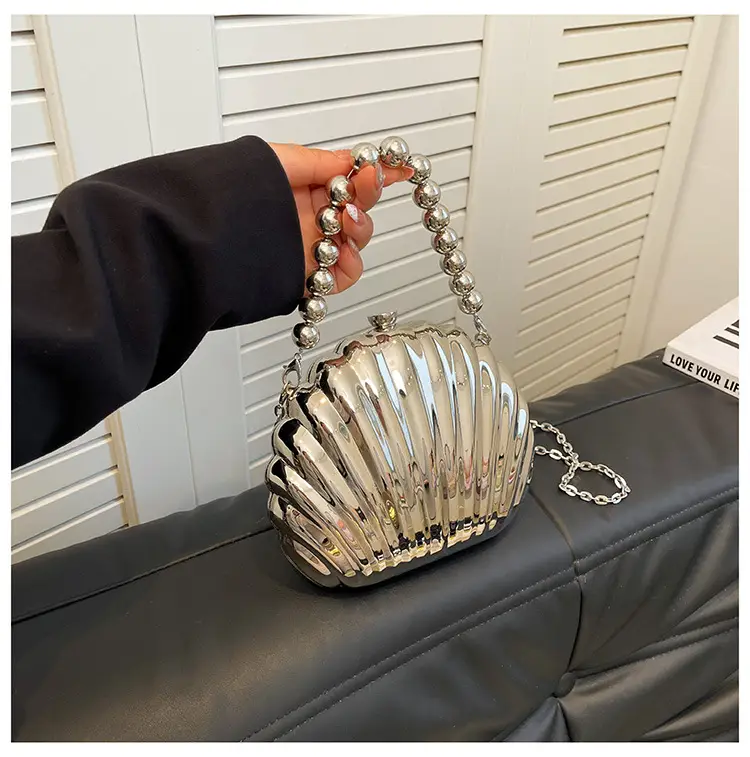 Evening Bags New Women Scallop Textured Mirror Shoulder Crossbody — feature 23