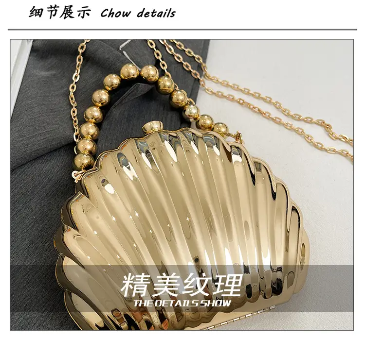 Evening Bags New Women Scallop Textured Mirror Shoulder Crossbody — feature 4