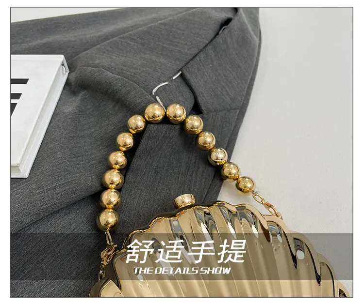 Evening Bags New Women Scallop Textured Mirror Shoulder Crossbody — feature 5
