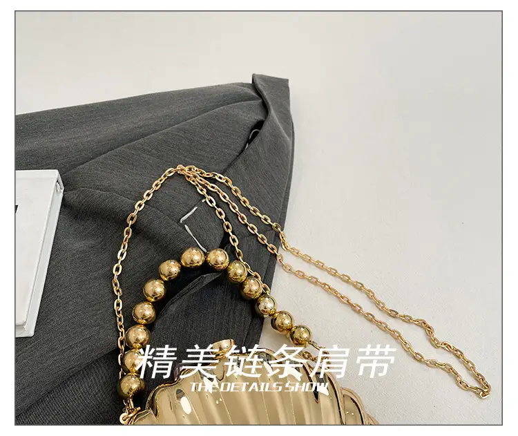 Evening Bags New Women Scallop Textured Mirror Shoulder Crossbody — feature 6