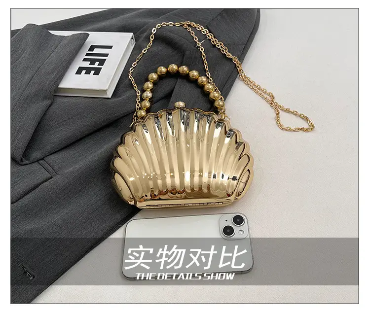 Evening Bags New Women Scallop Textured Mirror Shoulder Crossbody — feature 8
