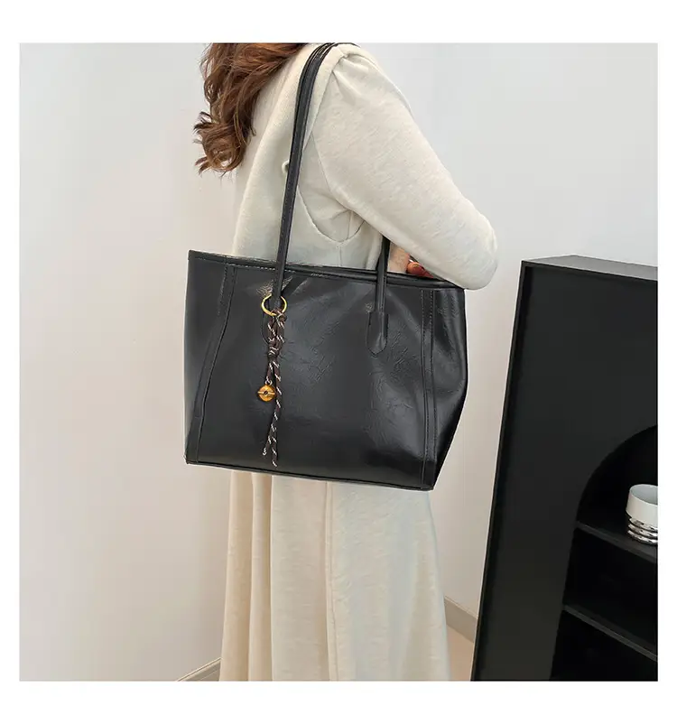 Women's Large Capacity Leather Tote Bag Brown 2024 — feature 16