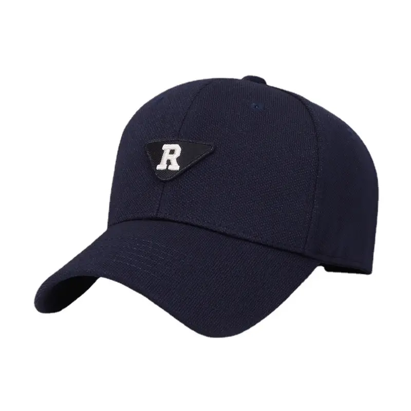 R Men's Red Cotton Baseball Cap with Triangle Logo