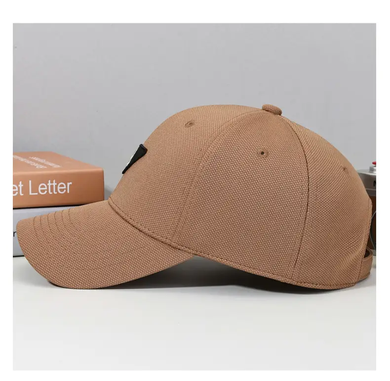 R Men's Red Cotton Baseball Cap with Triangle Logo — feature 9