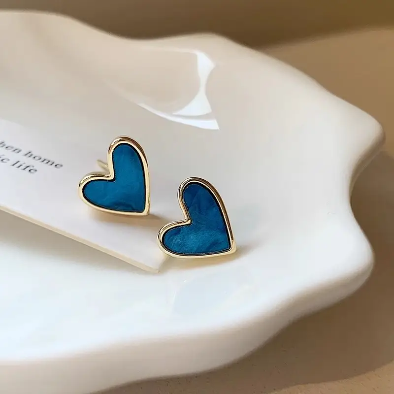 Blue Heart Earrings for Women Commuting Small Elegant High End — feature 11