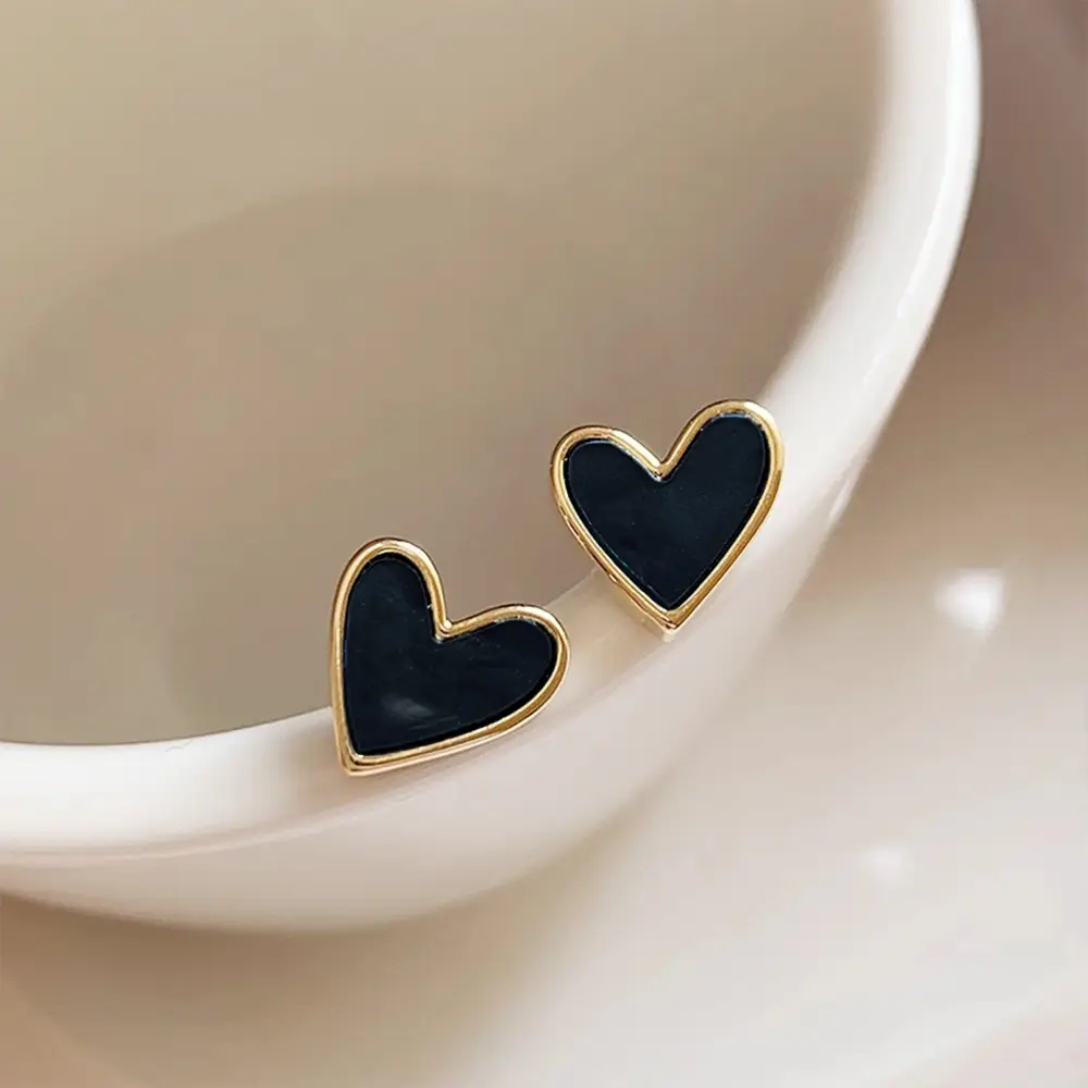 Blue Heart Earrings for Women Commuting Small Elegant High End - Image 2