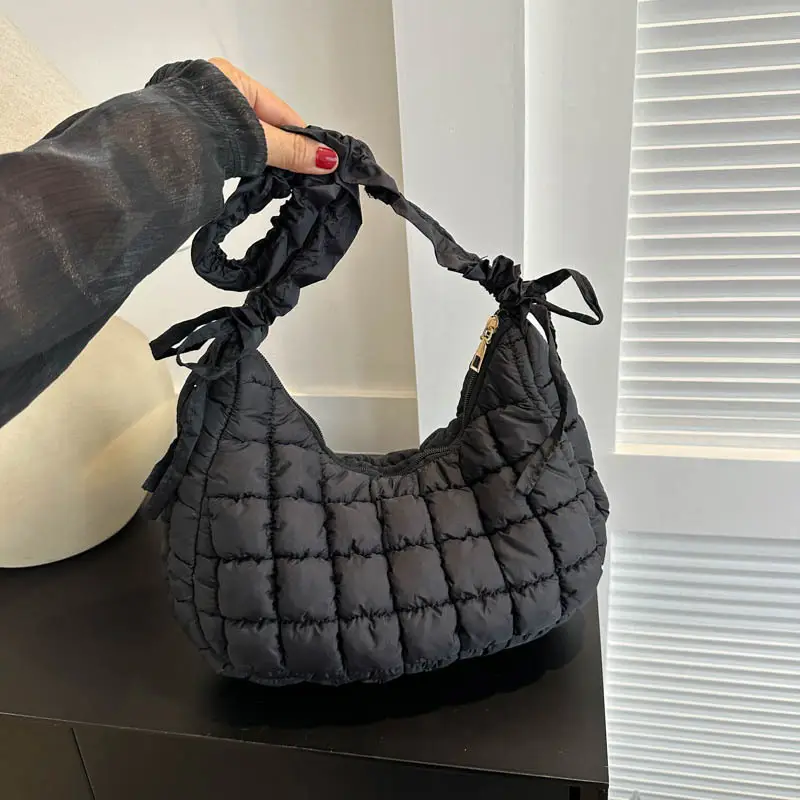 Black Quilted Shoulder Bag for Women 2023 - Image 7