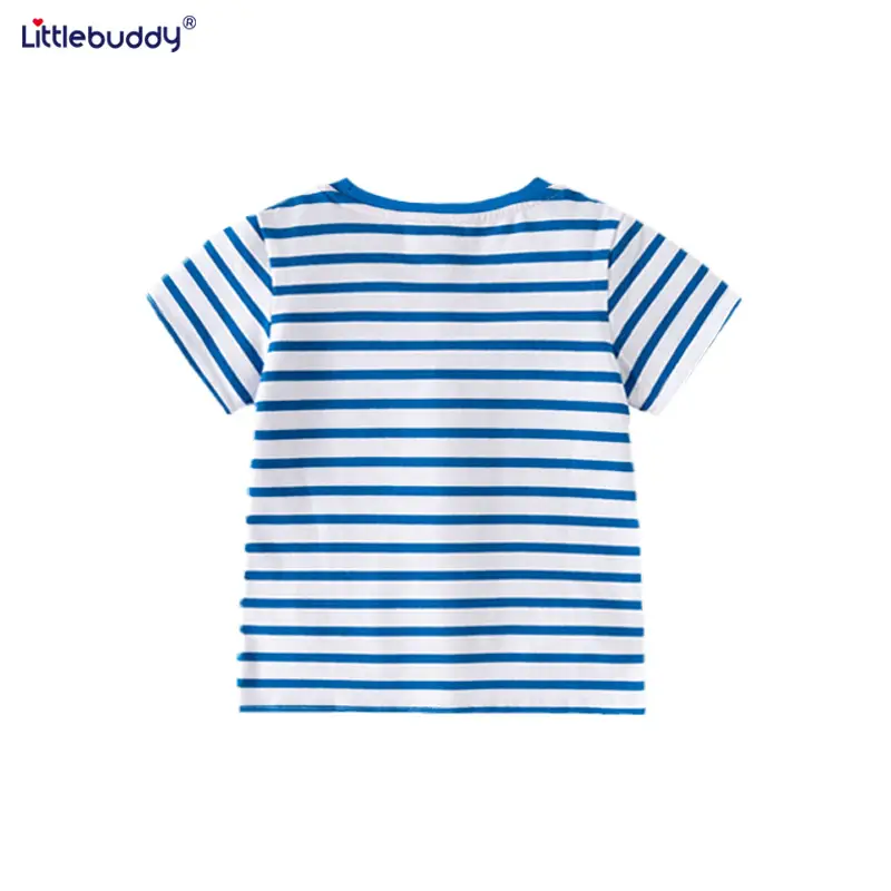 Explosions pure cotton striped T-shirt for boys spring summer - Image 4