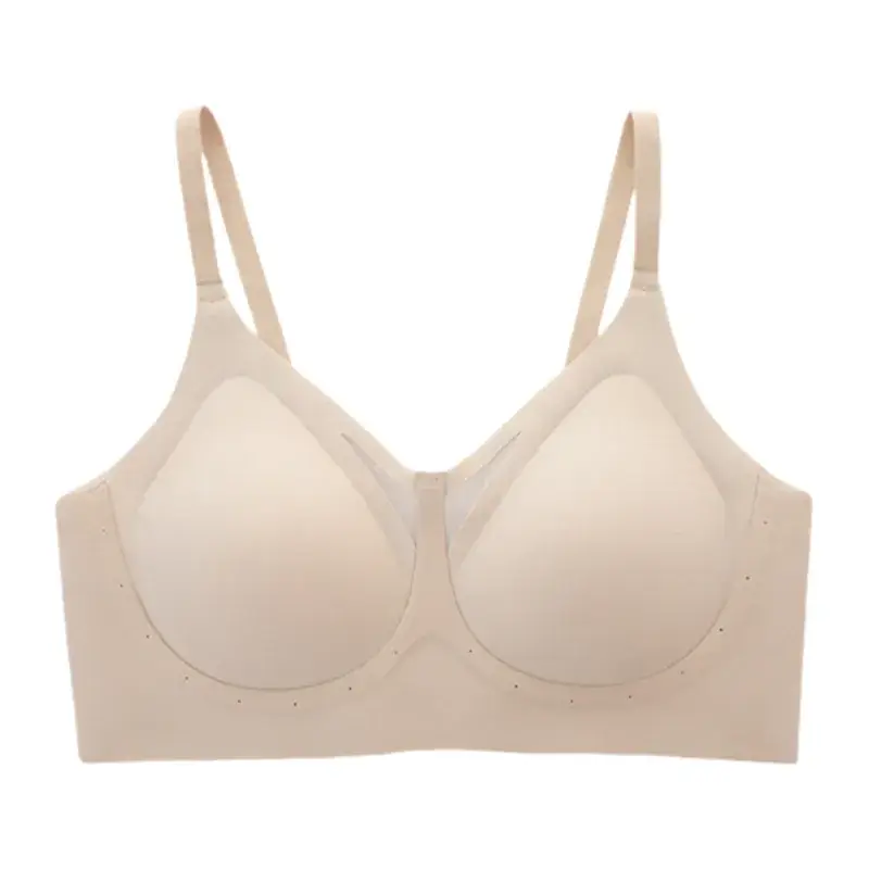 Black Fitted Mesh Camisole Bra for Small Busts - Image 4