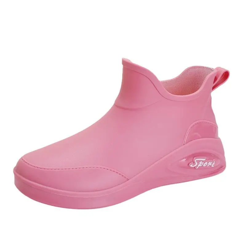 Japanese Style Rain Shoes Women's Fashion Outdoor Short Tube Water Shoes Women's Kitchen Work Non-Slip Rubber Shoes Low-top Waterproof Rain Boots