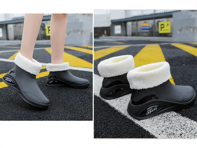 Japanese Style Rain Shoes Women's Fashion Outdoor Short Tube Water Shoes Women's Kitchen Work Non-Slip Rubber Shoes Low-top Waterproof Rain Boots — feature 18