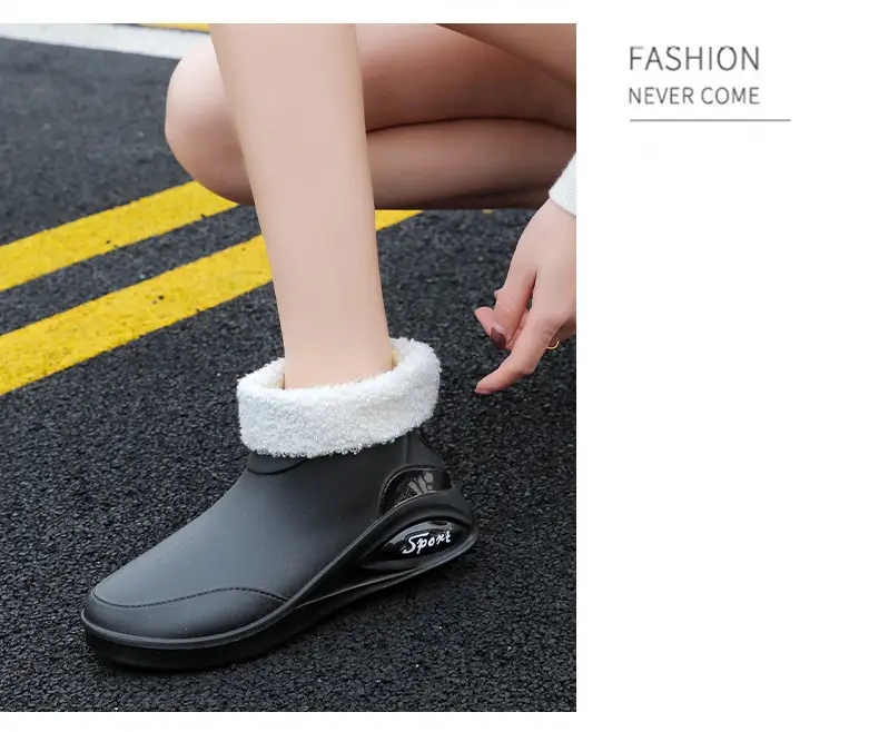 Japanese Style Rain Shoes Women's Fashion Outdoor Short Tube Water Shoes Women's Kitchen Work Non-Slip Rubber Shoes Low-top Waterproof Rain Boots — feature 19