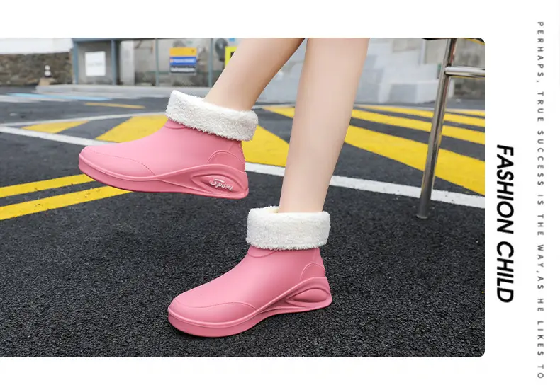 Japanese Style Rain Shoes Women's Fashion Outdoor Short Tube Water Shoes Women's Kitchen Work Non-Slip Rubber Shoes Low-top Waterproof Rain Boots — feature 21