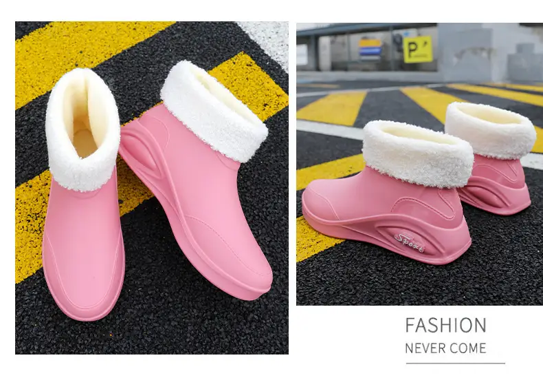 Japanese Style Rain Shoes Women's Fashion Outdoor Short Tube Water Shoes Women's Kitchen Work Non-Slip Rubber Shoes Low-top Waterproof Rain Boots — feature 23