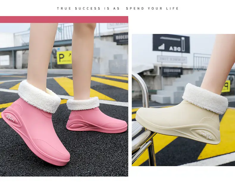 Japanese Style Rain Shoes Women's Fashion Outdoor Short Tube Water Shoes Women's Kitchen Work Non-Slip Rubber Shoes Low-top Waterproof Rain Boots — feature 24