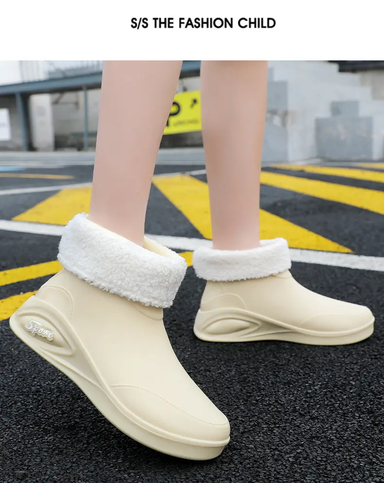 Japanese Style Rain Shoes Women's Fashion Outdoor Short Tube Water Shoes Women's Kitchen Work Non-Slip Rubber Shoes Low-top Waterproof Rain Boots — feature 25