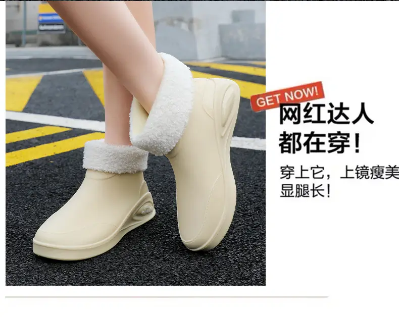 Japanese Style Rain Shoes Women's Fashion Outdoor Short Tube Water Shoes Women's Kitchen Work Non-Slip Rubber Shoes Low-top Waterproof Rain Boots — feature 26