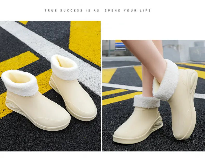 Japanese Style Rain Shoes Women's Fashion Outdoor Short Tube Water Shoes Women's Kitchen Work Non-Slip Rubber Shoes Low-top Waterproof Rain Boots — feature 27