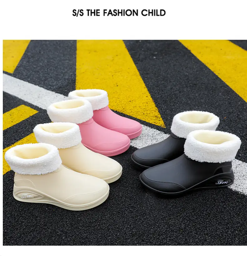 Japanese Style Rain Shoes Women's Fashion Outdoor Short Tube Water Shoes Women's Kitchen Work Non-Slip Rubber Shoes Low-top Waterproof Rain Boots — feature 28