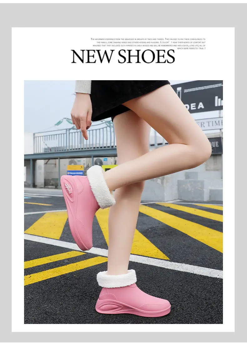Japanese Style Rain Shoes Women's Fashion Outdoor Short Tube Water Shoes Women's Kitchen Work Non-Slip Rubber Shoes Low-top Waterproof Rain Boots — feature 3