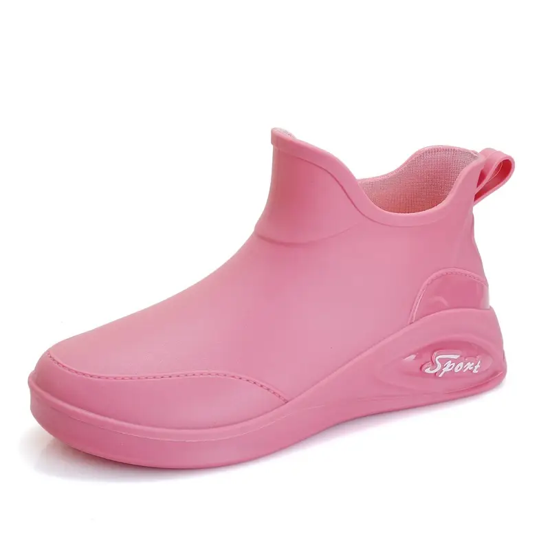 Japanese Style Rain Shoes Women's Fashion Outdoor Short Tube Water Shoes Women's Kitchen Work Non-Slip Rubber Shoes Low-top Waterproof Rain Boots