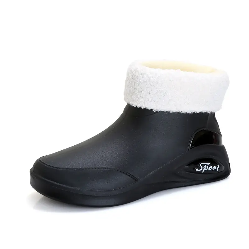 Japanese Style Rain Shoes Women's Fashion Outdoor Short Tube Water Shoes Women's Kitchen Work Non-Slip Rubber Shoes Low-top Waterproof Rain Boots