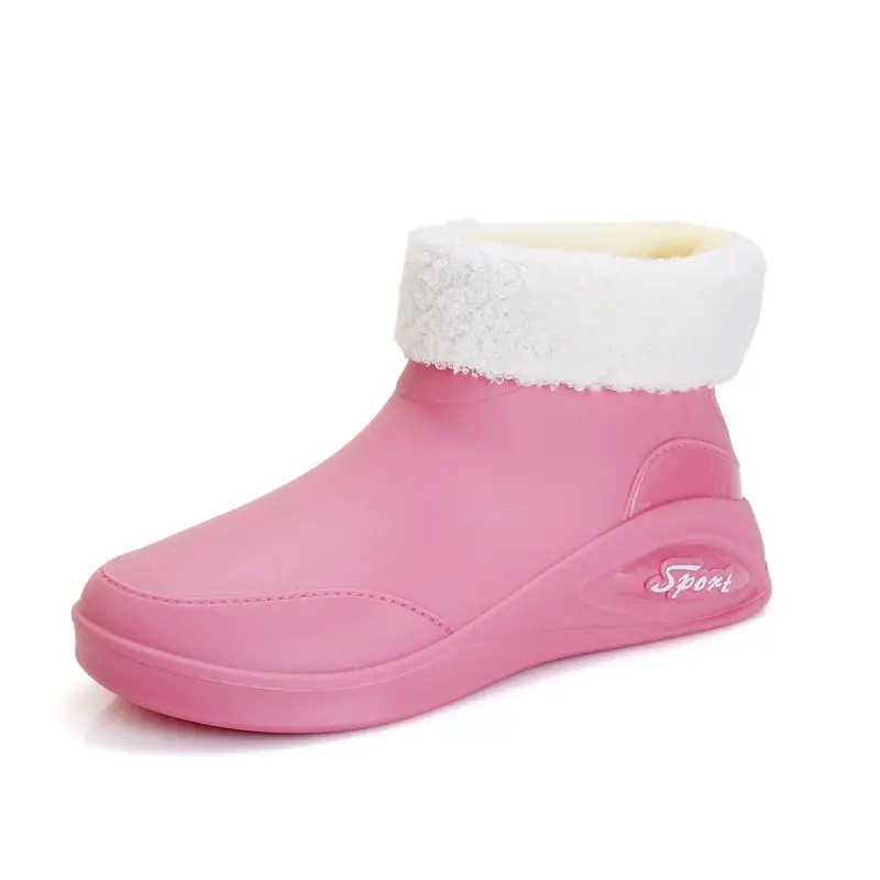 Japanese Style Rain Shoes Women's Fashion Outdoor Short Tube Water Shoes Women's Kitchen Work Non-Slip Rubber Shoes Low-top Waterproof Rain Boots